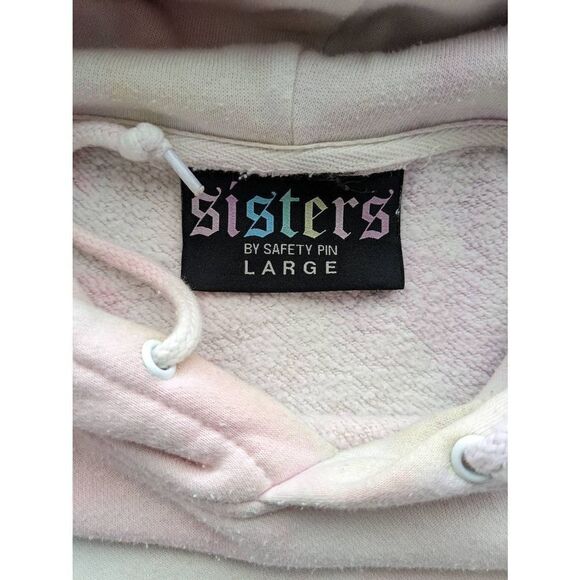 Sisters apparel by Safety Pin Hoodie Tie dye rainbow sherbet pastel oversized - Picture 8 of 13